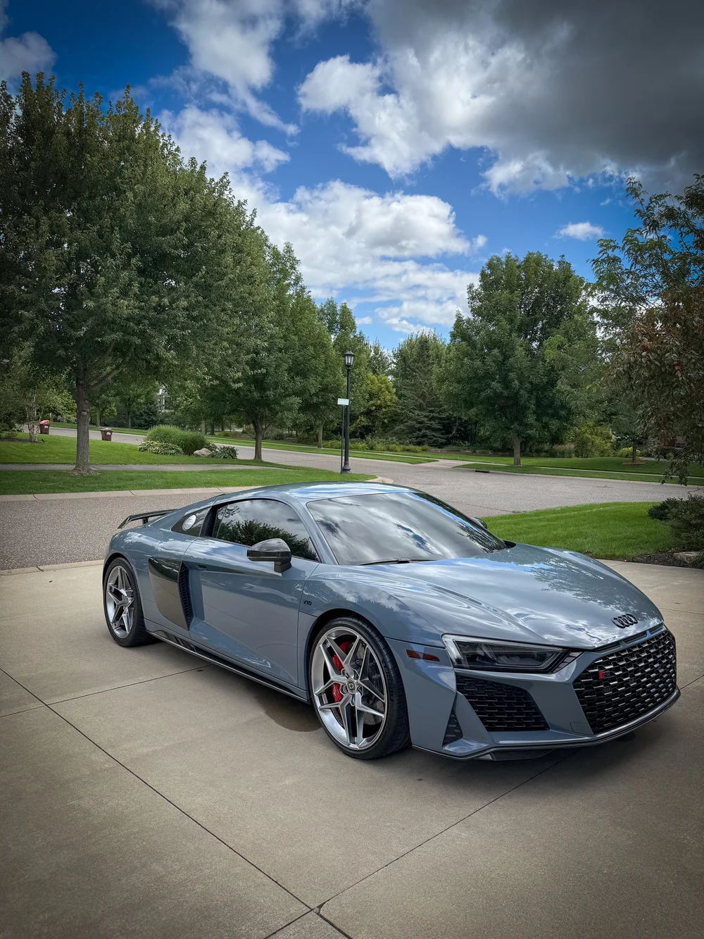 Gray Audi R8 after a full mobile detail