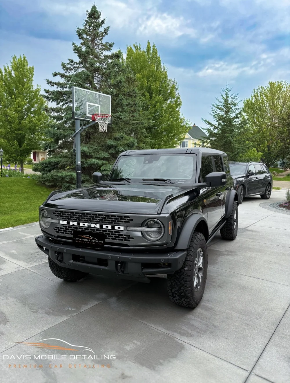 Black Ford Bronco after detailing